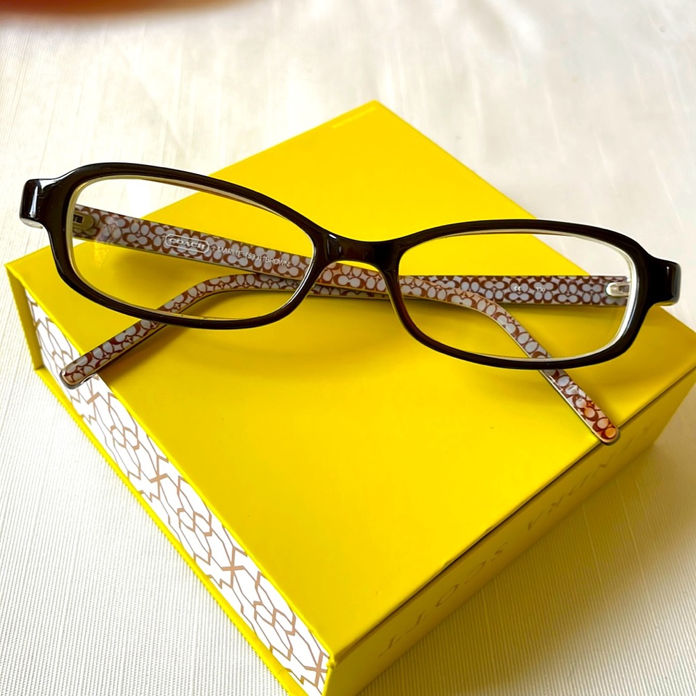 Coach Maple Brown Signature Pattern Frames Rx Gla… - image 1